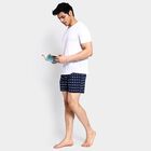 Men's 100% Cotton Boxers , Navy Blue, small